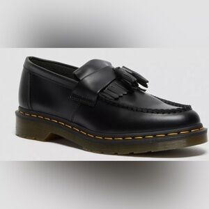 Doc Martens ADRIAN Yellow Stitch Leather Tassel Loafers sz 8